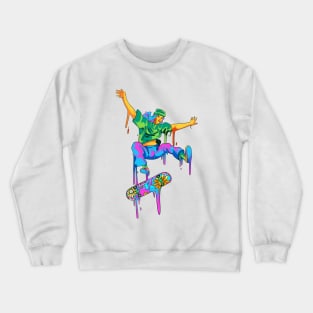 Psychedelic Art, Sunflowers, skateboard art Crewneck Sweatshirt